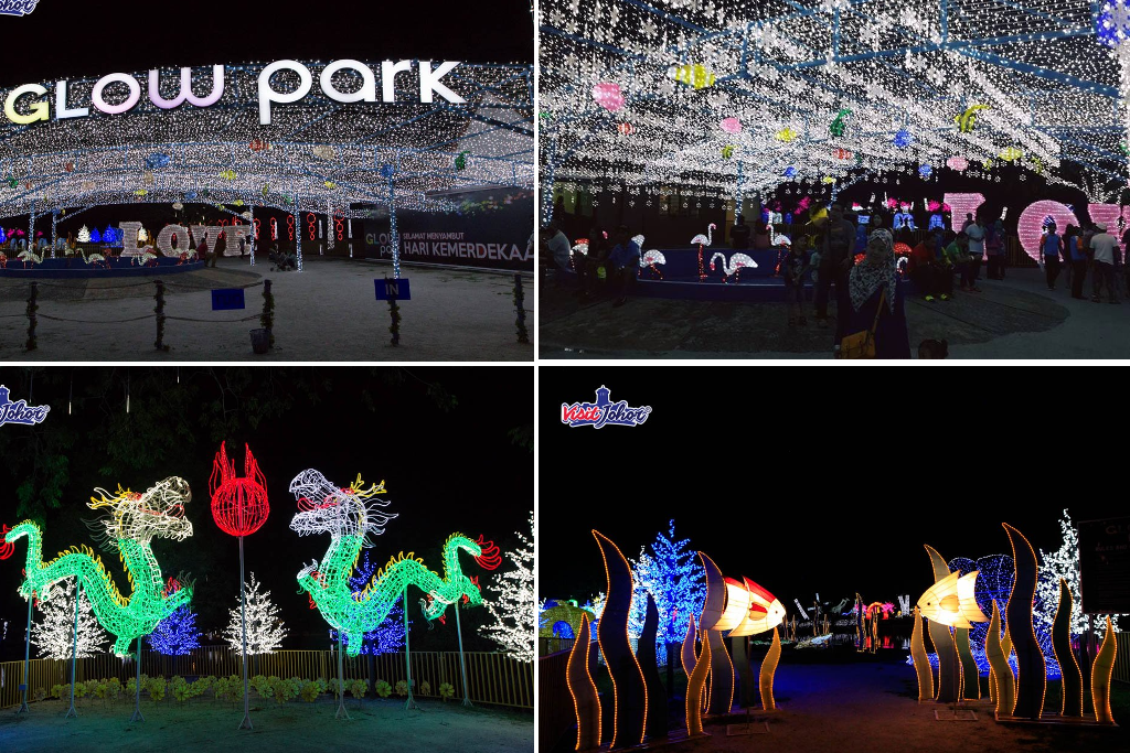 cantiknya glow park pada waktu malam