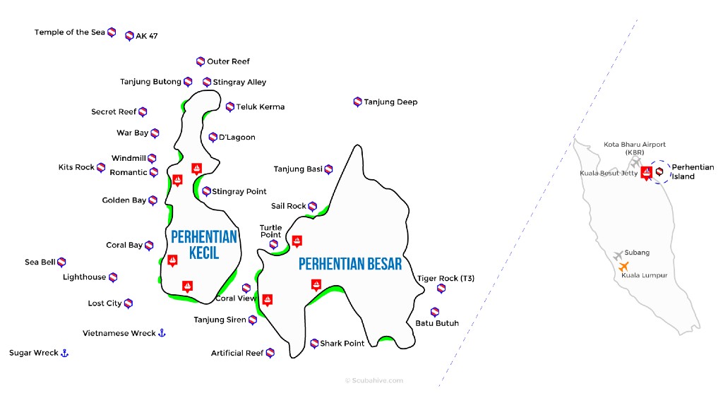 peta pulau perhentian