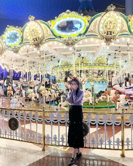 ootd di lotte world di korea seoul